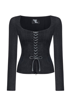 Lisa Top bağcık detaylı korse top — 6. görsel